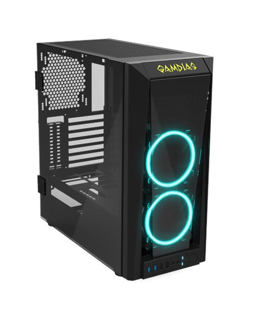  GAMDIAS White RGB Gaming ATX Mid Tower Computer PC